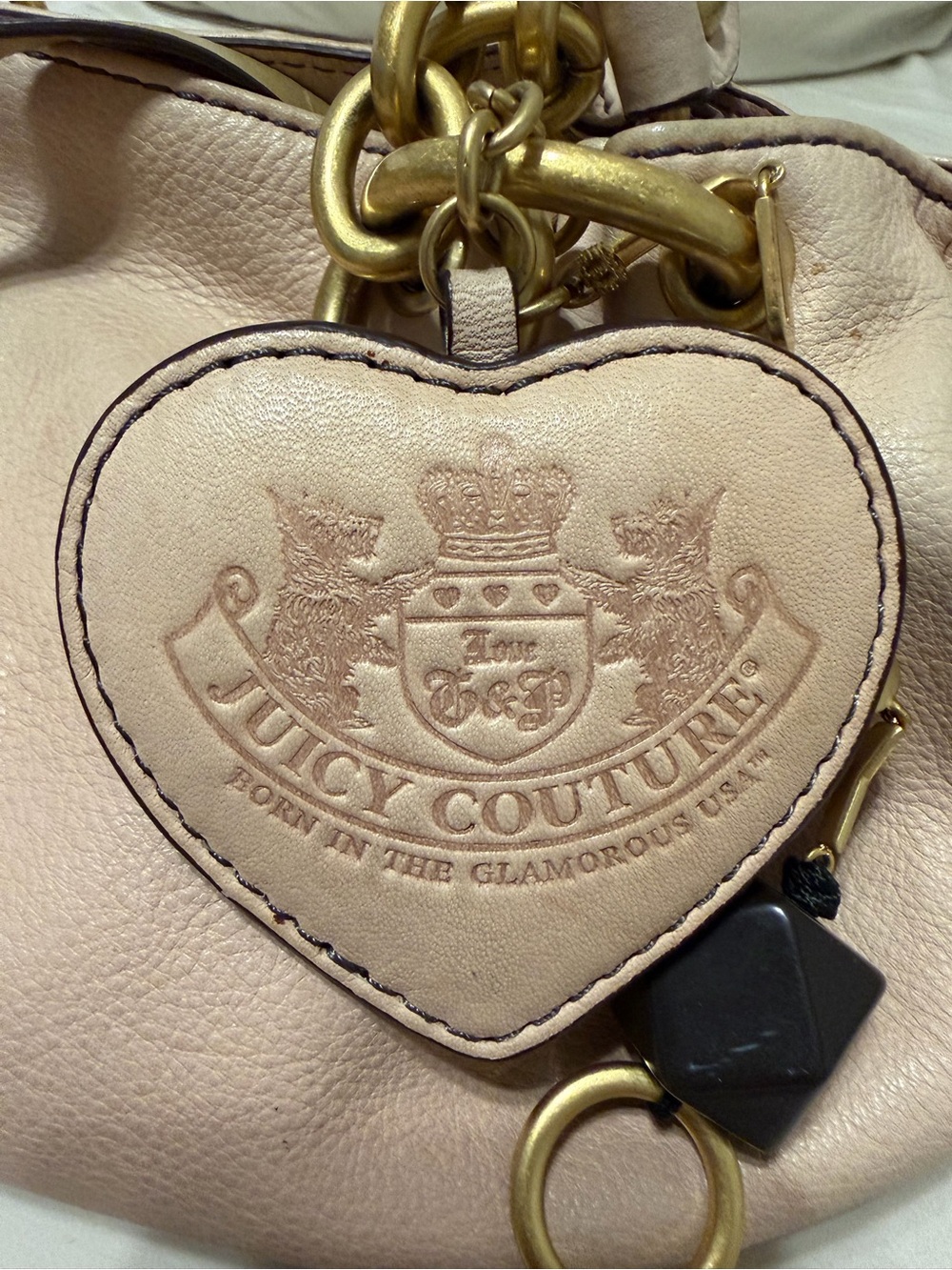 Juicy Couture Day Dreamer Soft Pink Leather Purse with Gold Chain Handles - Picture 4 of 11